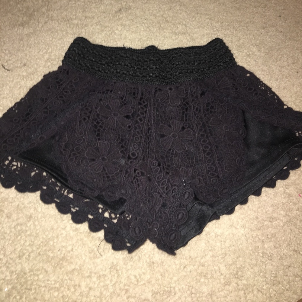 black flowing shorts