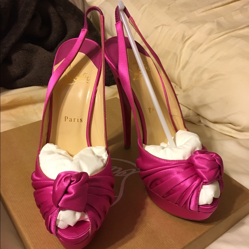 Christian Louboutin satin heels