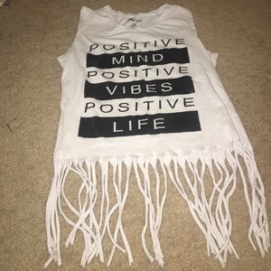 black/ white string muscle top