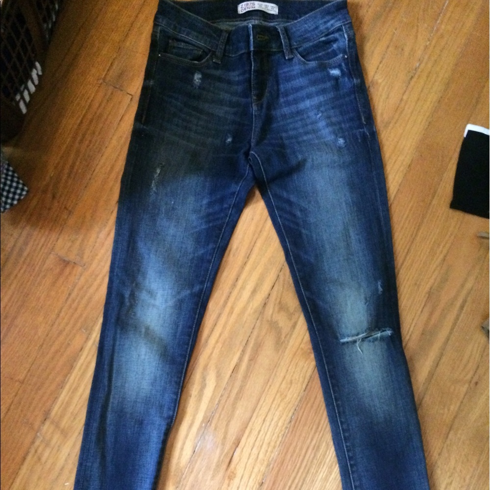Zara ripped skinny jeans
