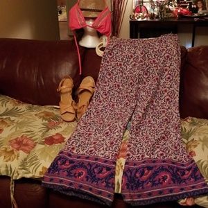 Billabong hippie flared leg paisley patterned pant