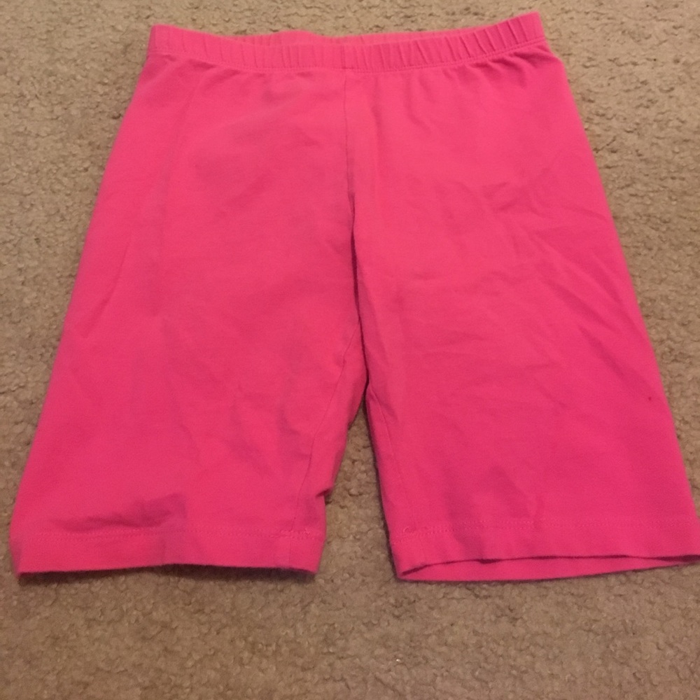 pink kids yoga shorts