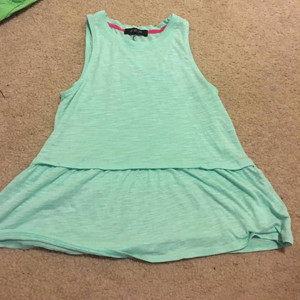 mint green flowing top