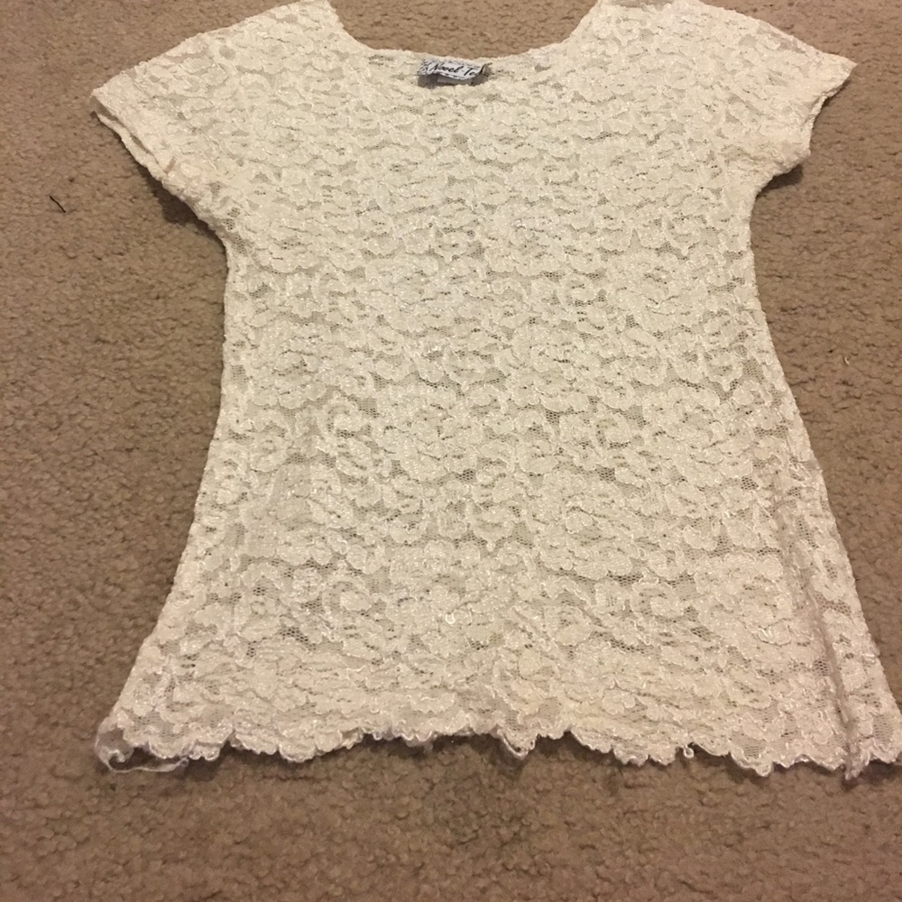 gorgeous pearl top/ see through