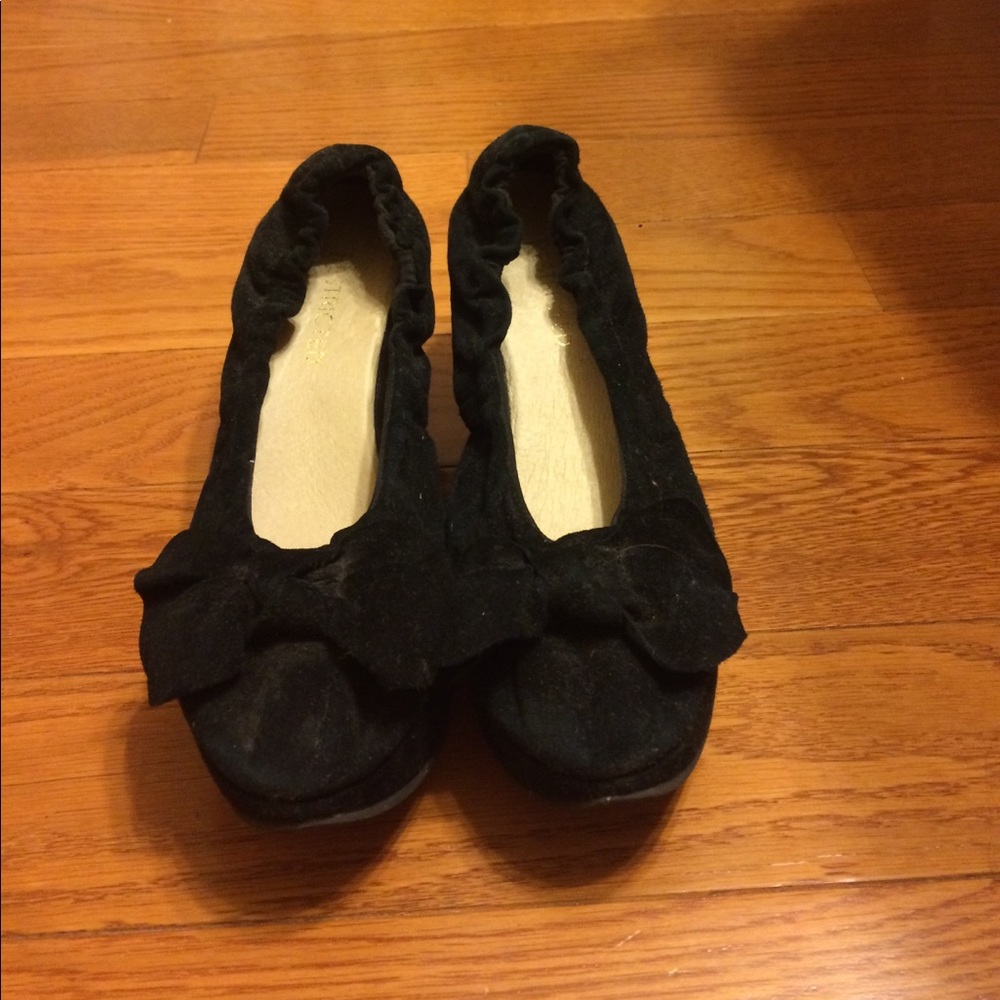 Suede black platforms