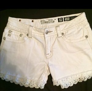 Beautiful White Miss Me Shorts