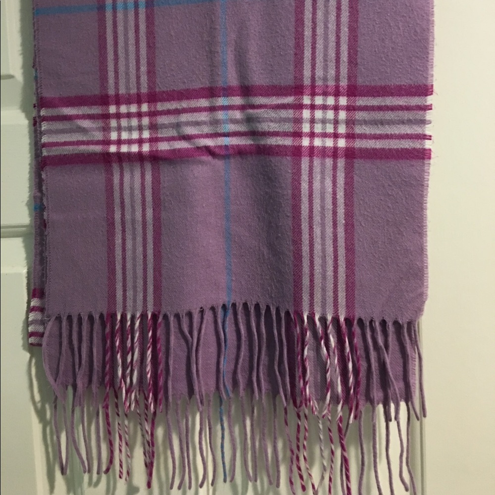 Purple plaid scarf