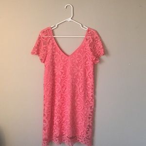 BB Dakota coral lace shift dress - size XS