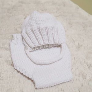 "Blessed" hand-knitted baby set