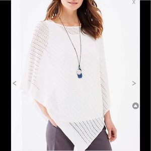 J.Jill NWOT White knit poncho