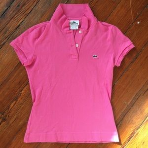 Hot pink Lacoste polo