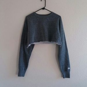 SOLD DEPOP- Grey Cropped Champion Sweatshirt