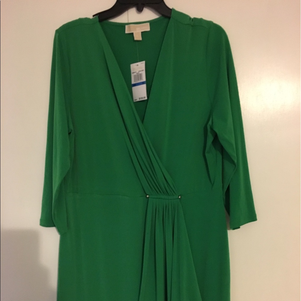 Green wrap style dress