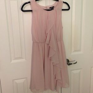 H&M blush pink chiffon dress with ruffle