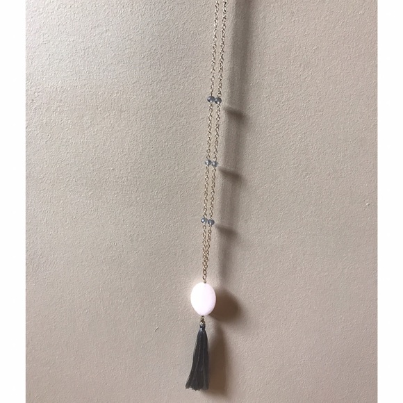 Francesca's Collections Jewelry - Long Necklace- Pink & Grey