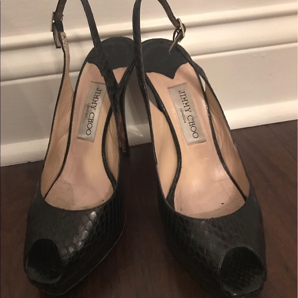 LIMITED EDITION RARE BLACK JIMMY CHOO SNAKESKIN