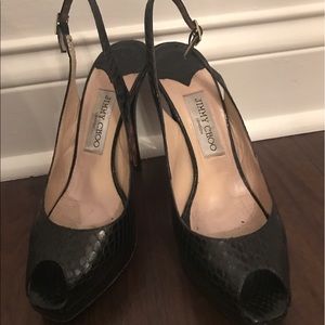 LIMITED EDITION RARE BLACK JIMMY CHOO SNAKESKIN