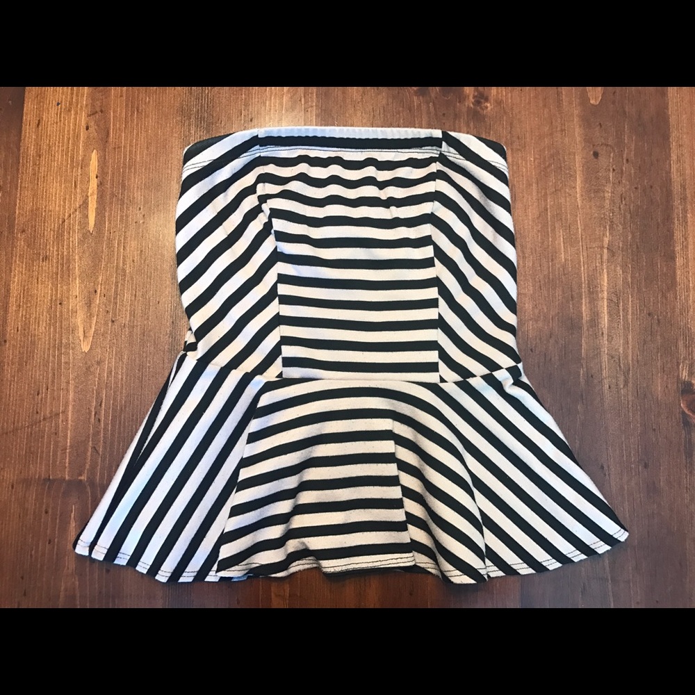 Strapless Peplum Top