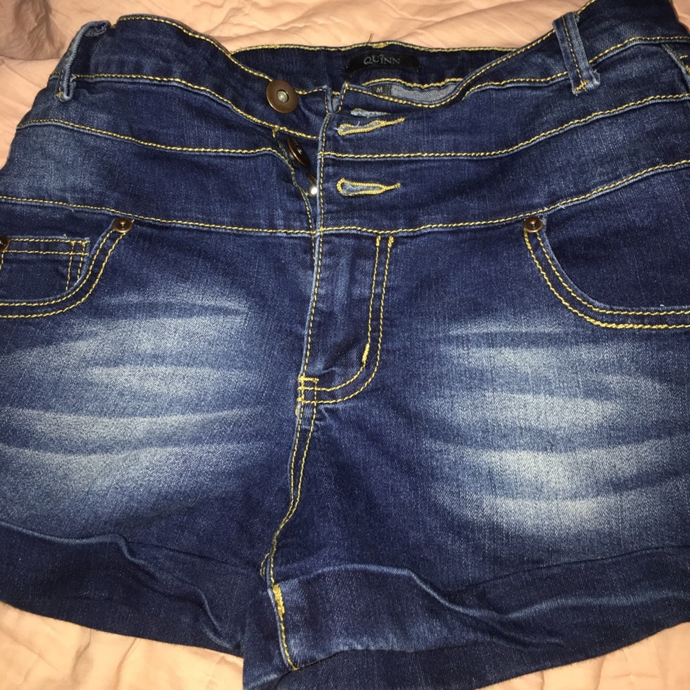 High waisted jean shorts