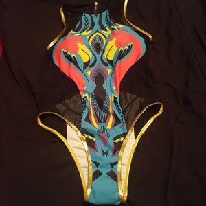 Black Flaminango Swim Suit