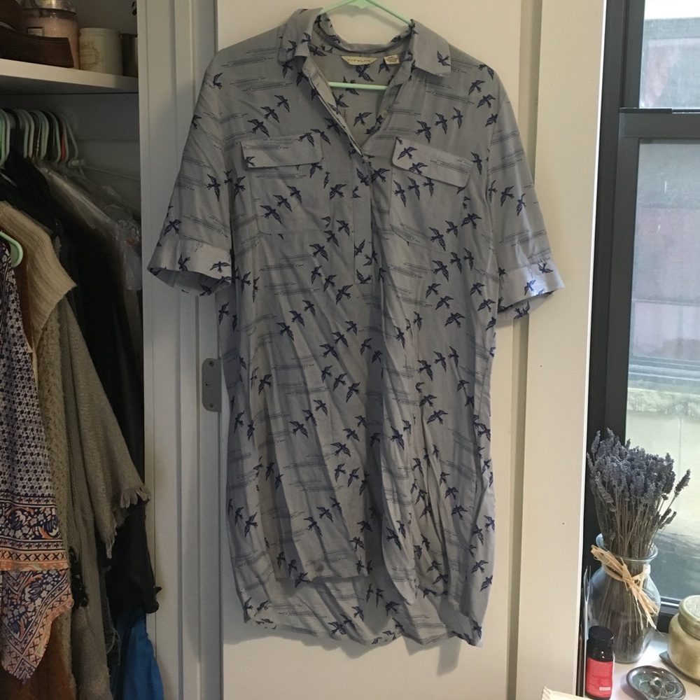 Anthropologie blue bird dress