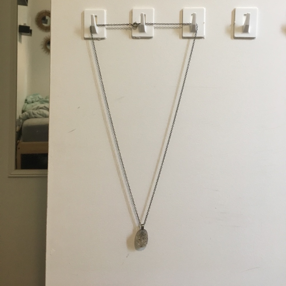 Silver rock necklace