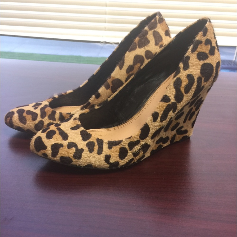 Jessica Simpson leopard wedge shoe