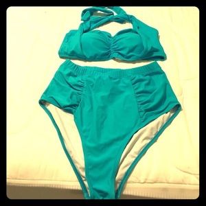 High Waist Turquoise Bikini (Retro-Fit)
