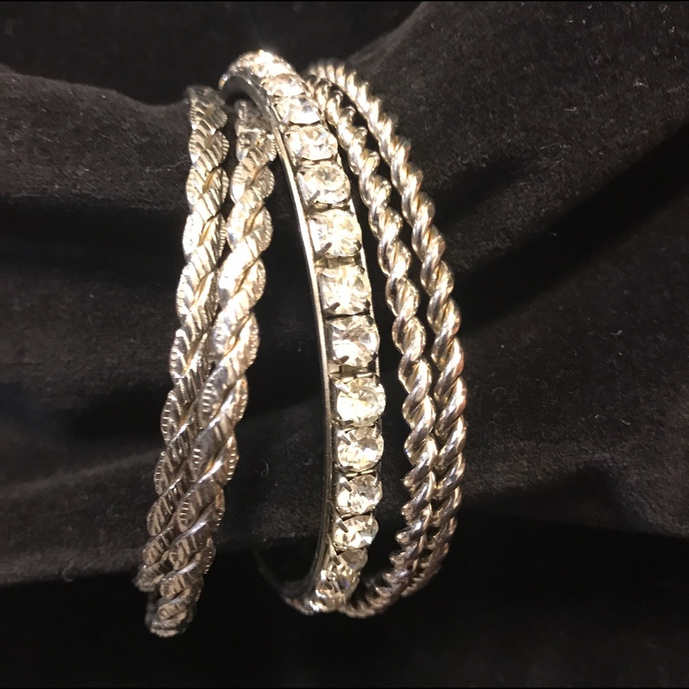 Silver bangle bracelets