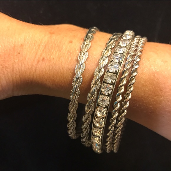 Silver bangle bracelets - Picture 4 of 5