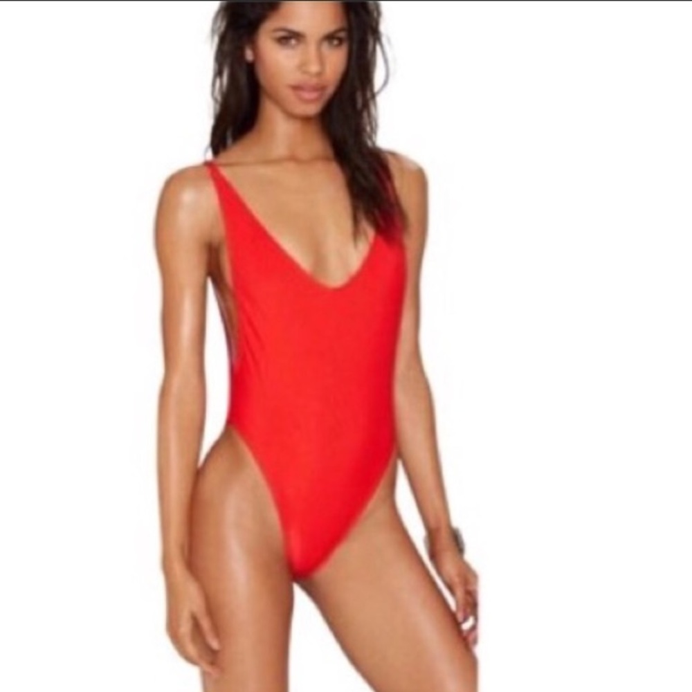 Red Lowback Swimsuit