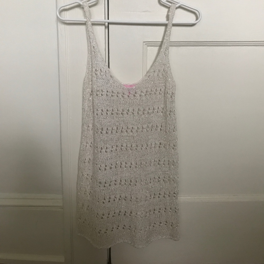 Lilly Pulitzer XS gold metallic knit sweater tank