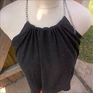 Black Beaded Halter S