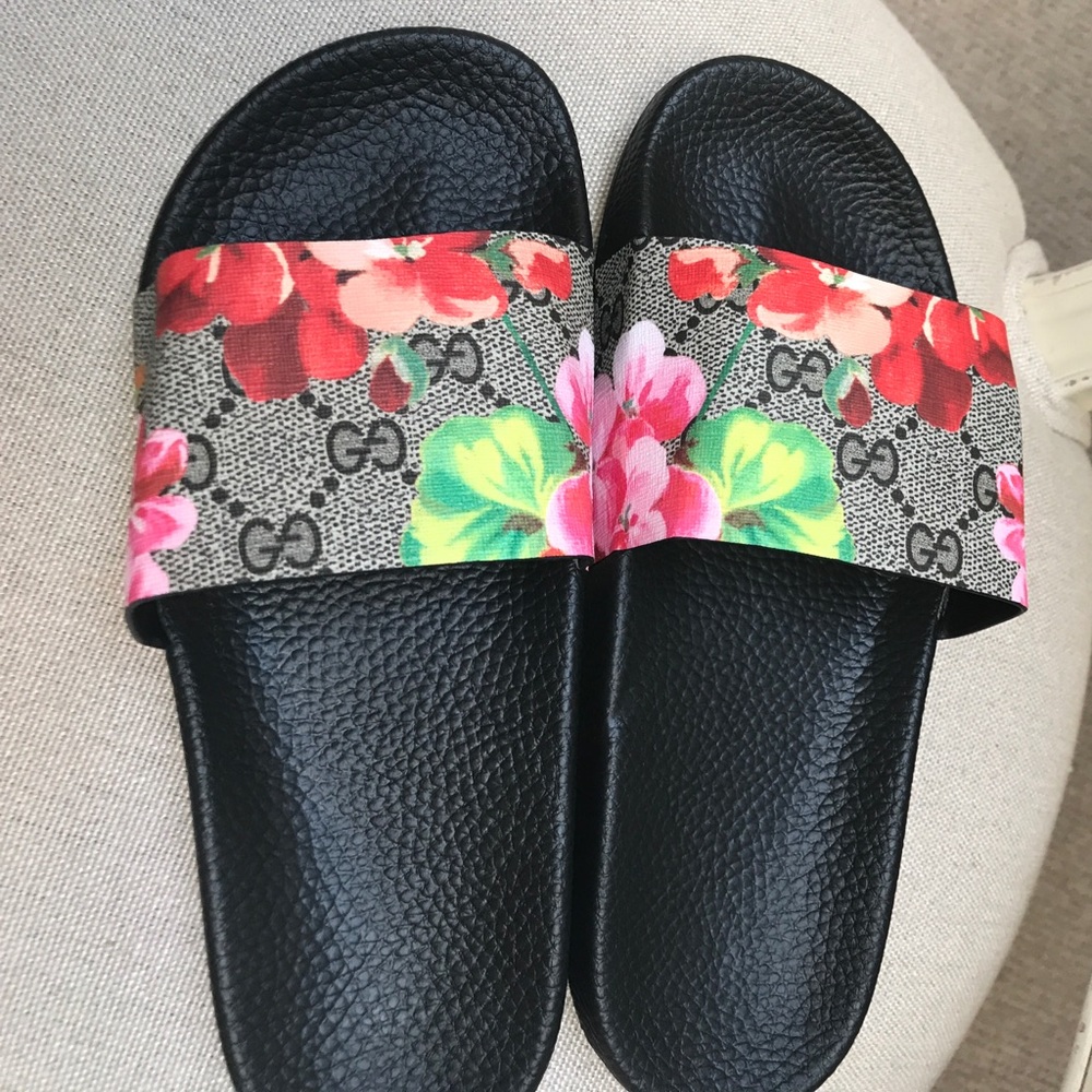 GG bloom slide slipper
