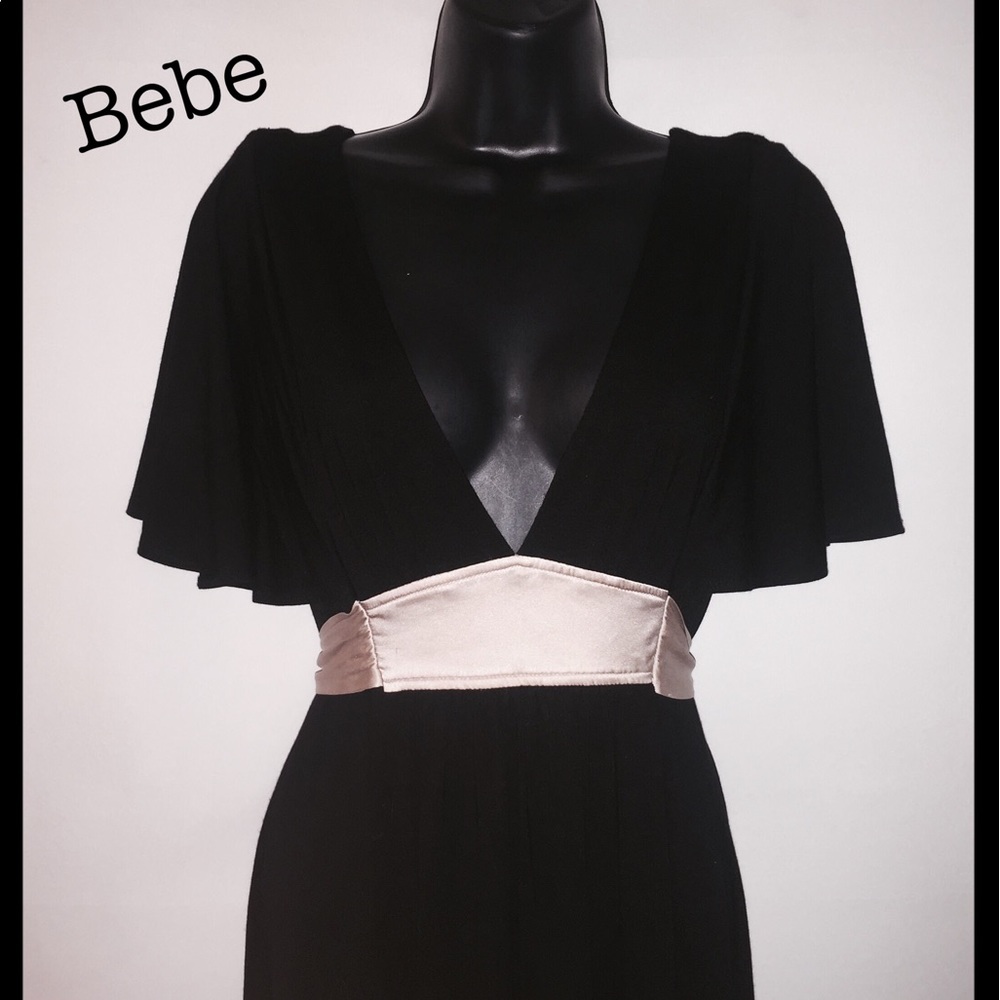 👗👗 Bebe Long Black & Tan Dress 👗👗