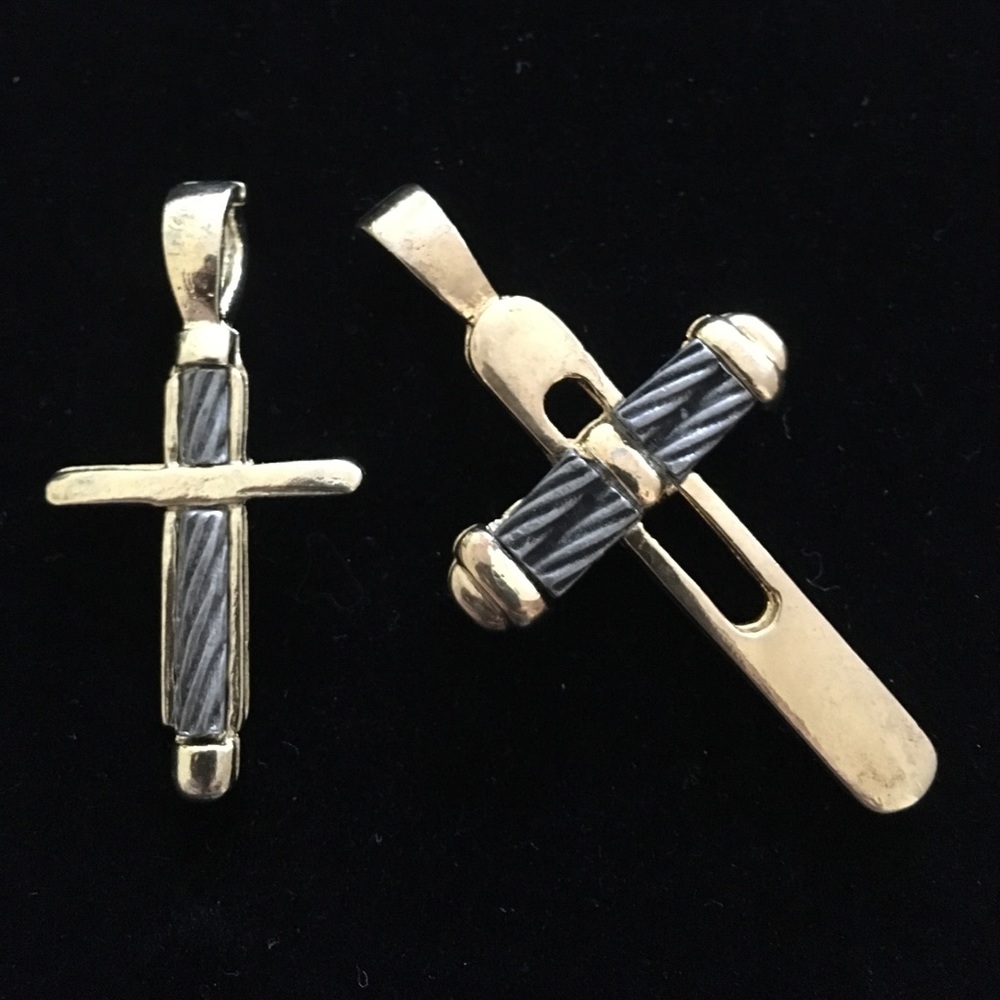 New gold plated cross pendants  2 pc.