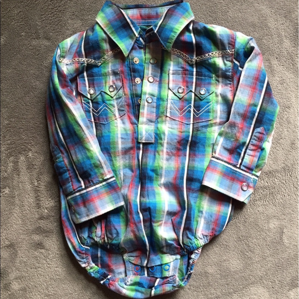 Wrangler Western Blue Plaid Bodysuit / Onesie