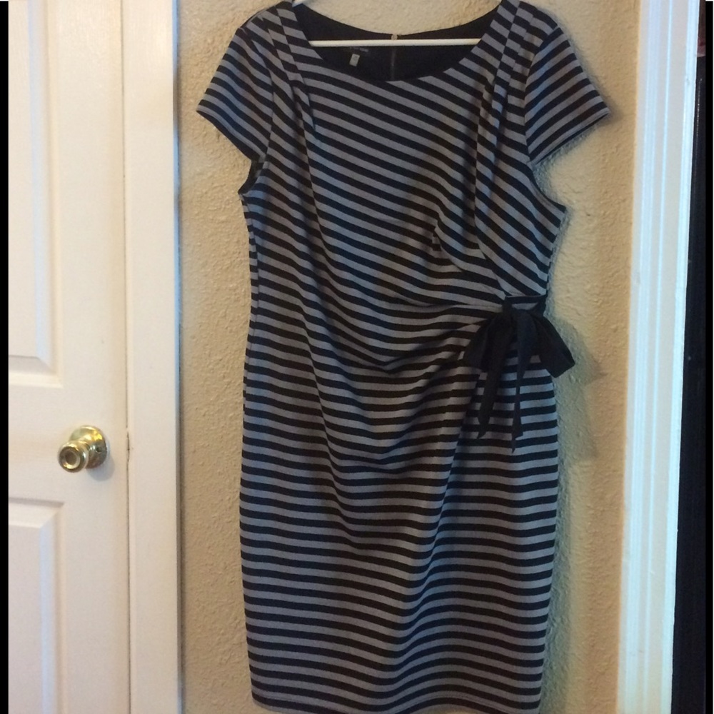 Adorable grey and black stripe dress