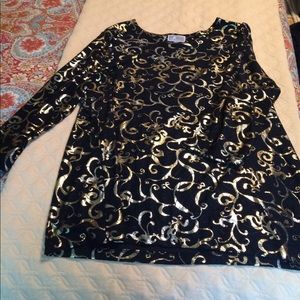 Black & Gold silky top