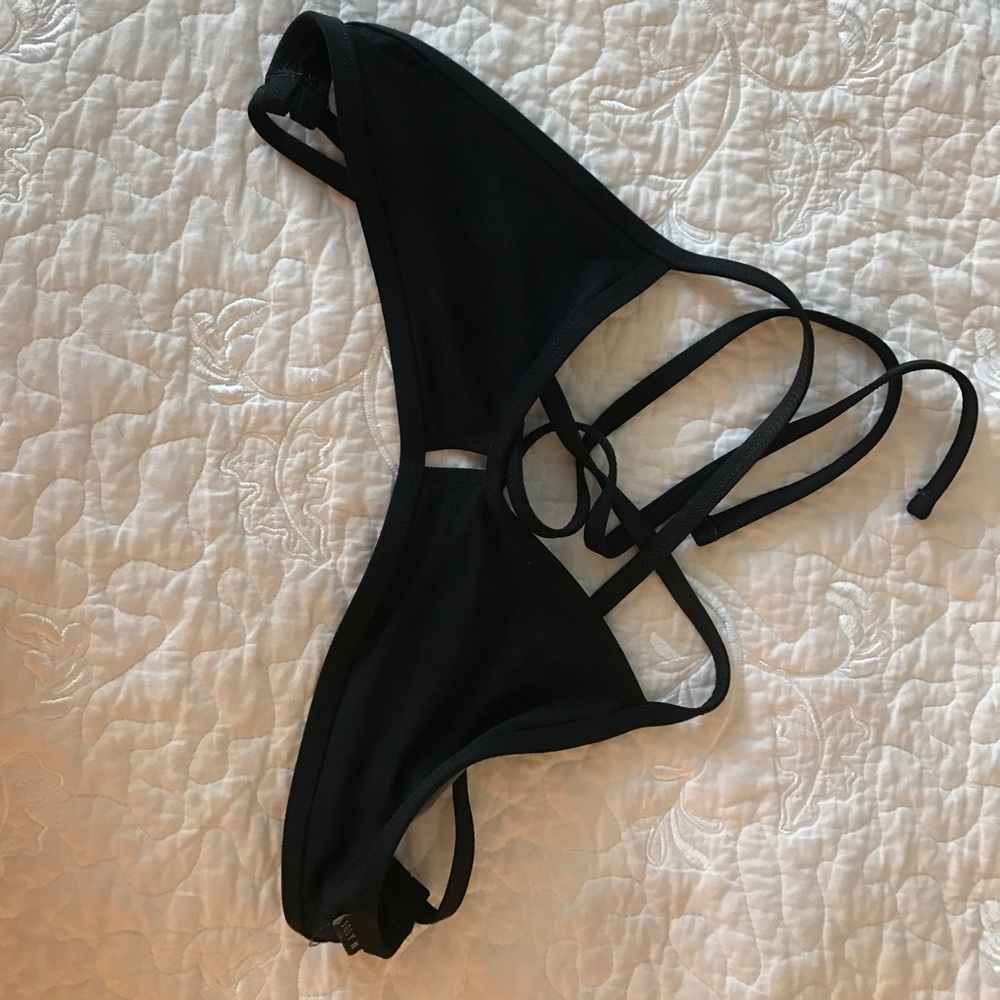 Black bathing suit athletic top