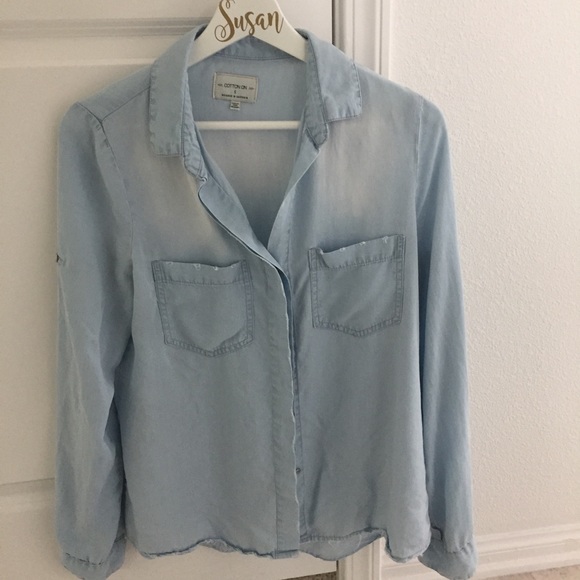 Cotton On Tops - 💙COTTON ON • Light wash Chambray shirt, S, M