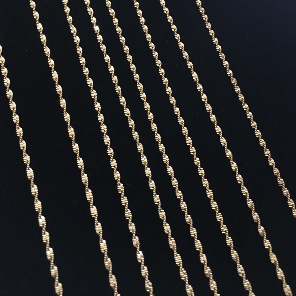 New gold plated twisted chain 2.5 mm,  24" long