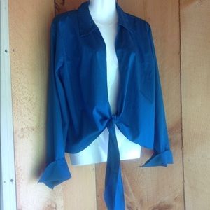 Milano deep teal dress shirt that ties.