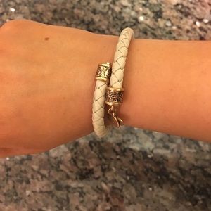 Leather alex & ani wrap bracelet