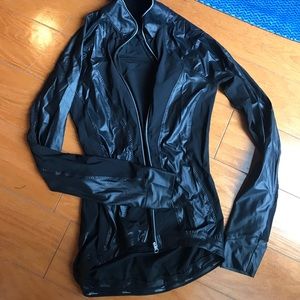 Black Metallic-leather Lulu Jacket!