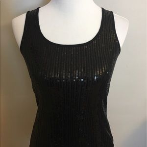 XS black sequin and cotton Gap tank