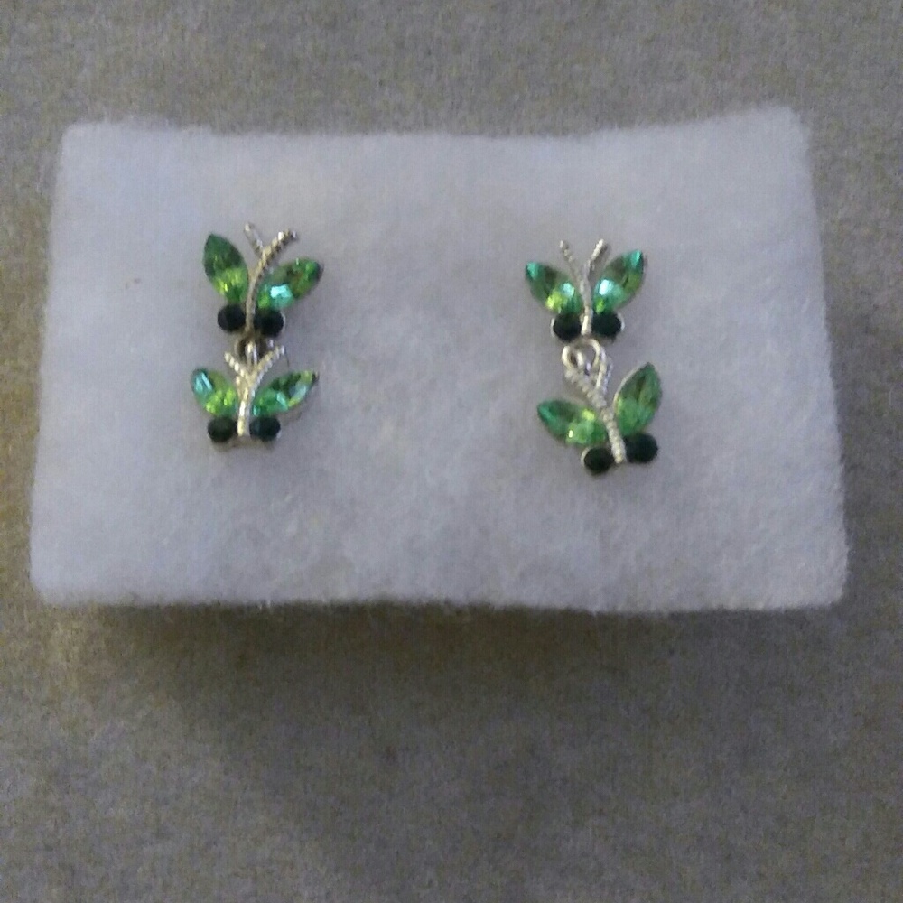 Sterling silver apple green butterfly.