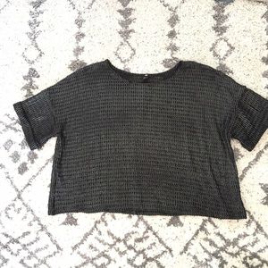 Boxy black metallic H&M semi sheer sweater top