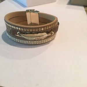 Faux Leather Wrap Around Bracelet