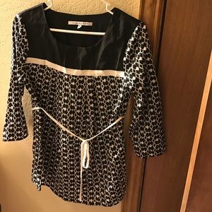 Black and white blouse